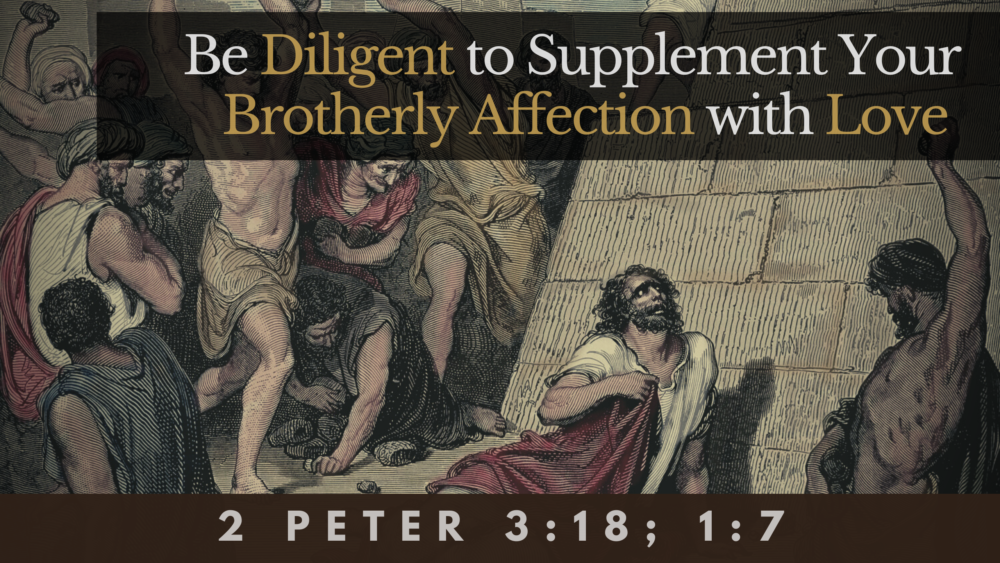 SERMON: Be Diligent to Supplement Your Brotherly Affection with Love - 2 Peter 3:18, 1:7